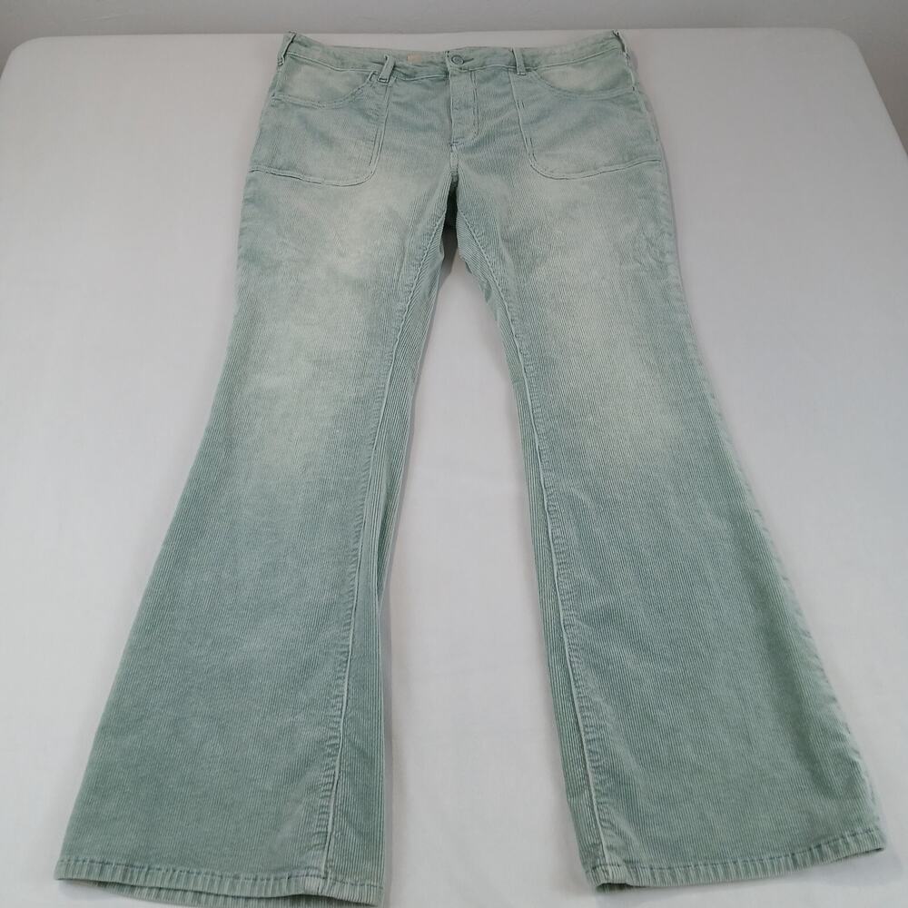 Anthropologie Pilcro The Icon Corduroy Jeans Pants Size 34 Green Flare Low Rise - Picture 4 of 16